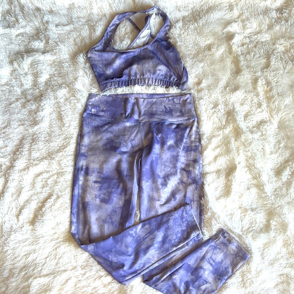 Purple Tie Dye Work Out Set - Size M